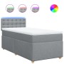 Giroletto a Molle con Materasso Grigio Chiaro 80x200 cm Tessuto