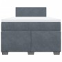 Giroletto a Molle con Materasso Grigio Scuro 120x190 cm Velluto