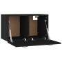 Armadietto a Muro Nero 60x36,5x35 cm in Legno Multistrato