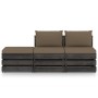 Set Divani da Giardino con Cuscini 3 pz Legno Impregnato Grigio