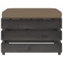 Set Divani da Giardino con Cuscini 3 pz Legno Impregnato Grigio