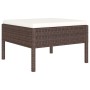 Set Divani da Giardino 10 pz con Cuscini in Polyrattan Marrone