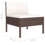 Set Divani da Giardino 10 pz con Cuscini in Polyrattan Marrone