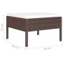 Set Divani da Giardino 10 pz con Cuscini in Polyrattan Marrone