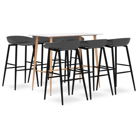 Set da Bar 7 pz Bianco e Grigio