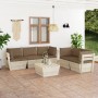 Set Divani da Giardino su Pallet 6 pz con Cuscini Legno Abete