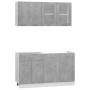 Set Armadi da Cucina 4 pz Grigio Cemento in Truciolato