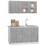 Set Armadi da Cucina 4 pz Grigio Cemento in Truciolato