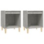 Comodini 2 pz Grigio Cemento 40x35x50 cm