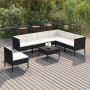 Set Divani da Giardino 8 pz con Cuscini in Polyrattan Nero