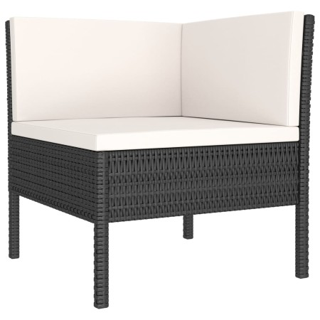 Set Divani da Giardino 12 pz con Cuscini in Polyrattan Nero