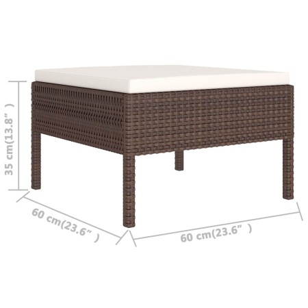 Set Divani da Giardino 12 pz con Cuscini in Polyrattan Marrone