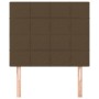 Testiera 2 pz Marrone Scuro 90x5x78/88 cm in Tessuto