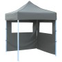 Gazebo Professionale Pieghevole 2 Pareti 2x2m Acciaio Antracite