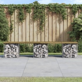 Panca da Giardino Design Gabbione 203x44x42 cm Pino Impregnato