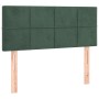 Letto a Molle con Materasso e LED Verde Scuro 90x200cm Velluto