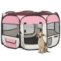 Box per Cani Pieghevole con Borsa Trasporto Rosa 110x110x58 cm