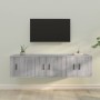 Set Mobili Porta TV 3 pz Grigio Sonoma in Legno Multistrato