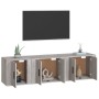 Set Mobili Porta TV 3 pz Grigio Sonoma in Legno Multistrato