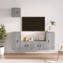 Set di Mobili Porta TV 5 pz Grigio Sonoma in Legno Multistrato