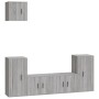 Set di Mobili Porta TV 5 pz Grigio Sonoma in Legno Multistrato