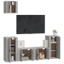 Set di Mobili Porta TV 5 pz Grigio Sonoma in Legno Multistrato