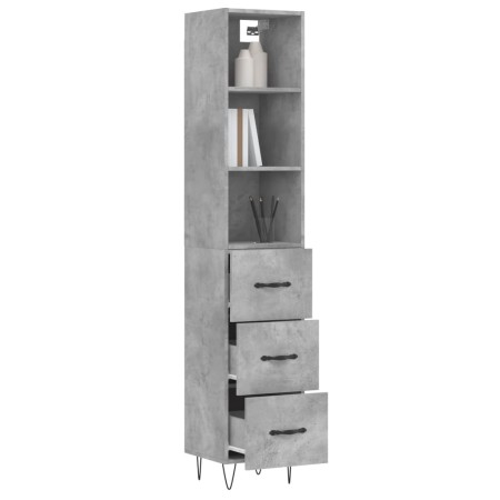 Credenza Grigio Cemento 34,5x34x180 cm in Legno Multistrato