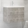 Mobile Lavabo Grigio Cemento 60x38,5x48 cm in Legno Multistrato