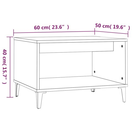 Tavolino da Salotto Nero 60x50x40 cm in Legno Multistrato