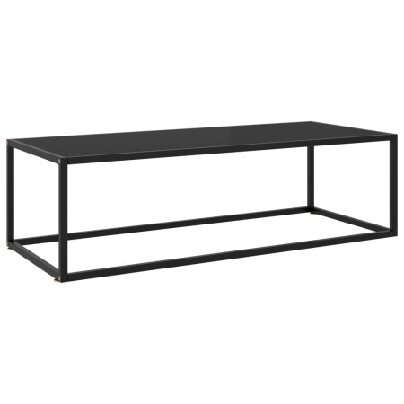 Tavolino da Salotto Nero con Vetro Nero 120x50x35 cm