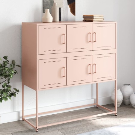 Credenza Rosa 100,5x39x107 cm in Acciaio Laminato a Freddo