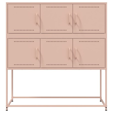 Credenza Rosa 100,5x39x107 cm in Acciaio Laminato a Freddo