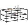 Tavolini con Piano Vetro Trasparente 2 pz 98,5x50x45 cm Acciaio