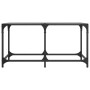 Tavolino con Piano in Vetro Nero 78,5x40x40 cm Acciaio