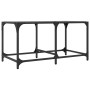 Tavolino con Piano in Vetro Nero 78,5x40x40 cm Acciaio