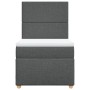 Giroletto a Molle con Materasso Grigio Scuro 80x200 cm Tessuto