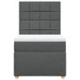 Giroletto a Molle con Materasso Grigio Scuro 80x200 cm Tessuto
