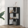 Libreria Angolare 3 Ripiani Nera 50x50x102 cm Legno Multistrato