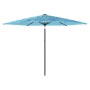 Ombrellone Giardino con Palo in Acciaio Blu 288x288x225 cm