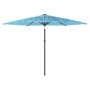 Ombrellone Giardino con Palo in Acciaio Blu 288x288x225 cm