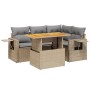 Set Divano da Giardino 5 pz con Cuscini Beige in Polyrattan