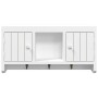 Armadietto per Chiavi Bianco 40x8,5x20 cm in Legno e Acciaio