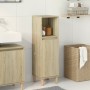 Armadietto da Bagno Rovere Sonoma 30x30x100cm Legno Multistrato