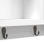 Armadietto per Chiavi Bianco 40x8,5x20 cm in Legno e Acciaio