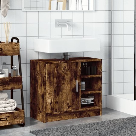 Mobile Lavabo Rovere Fumo 63x29x55 cm in Legno Multistrato