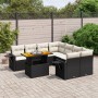 Set Divani da Giardino con Cuscini 8 pz Nero in Polyrattan