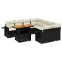 Set Divani da Giardino con Cuscini 8 pz Nero in Polyrattan