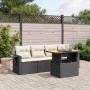 Set Divani da Giardino 5 pz con Cuscini in Polyrattan Nero