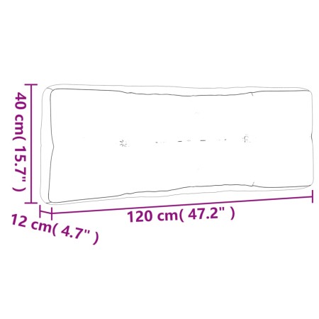 Cuscino per Pallet Crema 120x40x12 cm in Tessuto