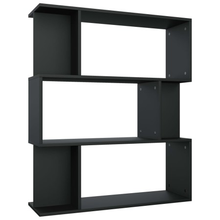 Libreria/Divisorio Nero 80x24x96 cm in Legno Multistrato